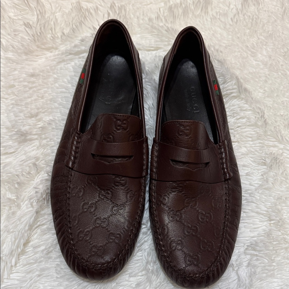 Gucci Men's Dark Brown Leather Loafers